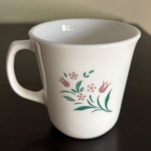 Corning USA | Rosemarie Pink Tulip | Floral Vitrelle Glass Coffee Mug